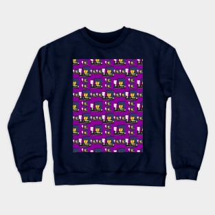 Cat at a Table Pattern Crewneck Sweatshirt